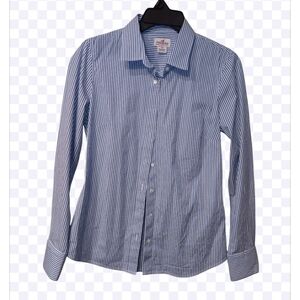 J.crew Striped classic button-up shirt in cotton poplin Sz XS